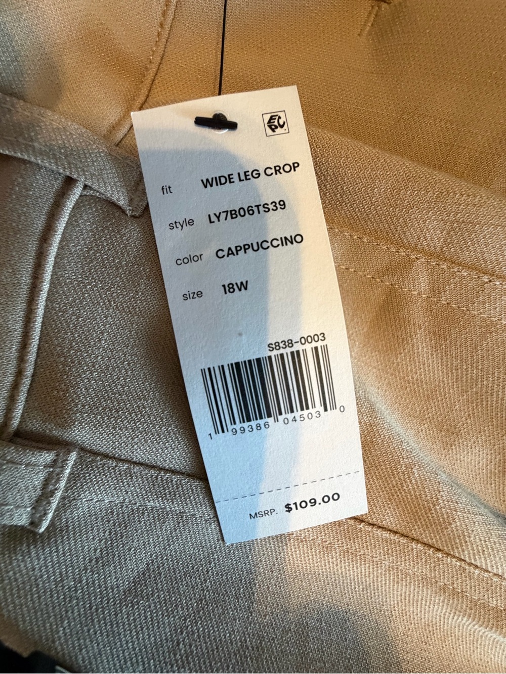 NWT Liverpool Los Angeles Wide Leg Trouser Pants 18W Cappuccino 27inch inseam - Picture 12 of 13